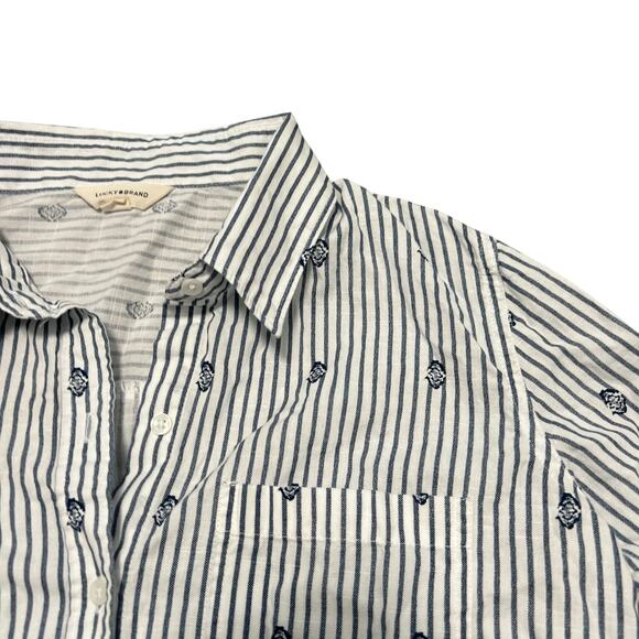 LUCKY BRAND Women’s Striped Collared Button Down Blouse Size S - Picture 3 of 7